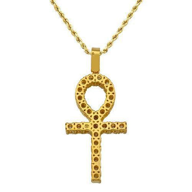 Diamond Ankh Pendant in 14k Yellow Gold 2.75 Ctw